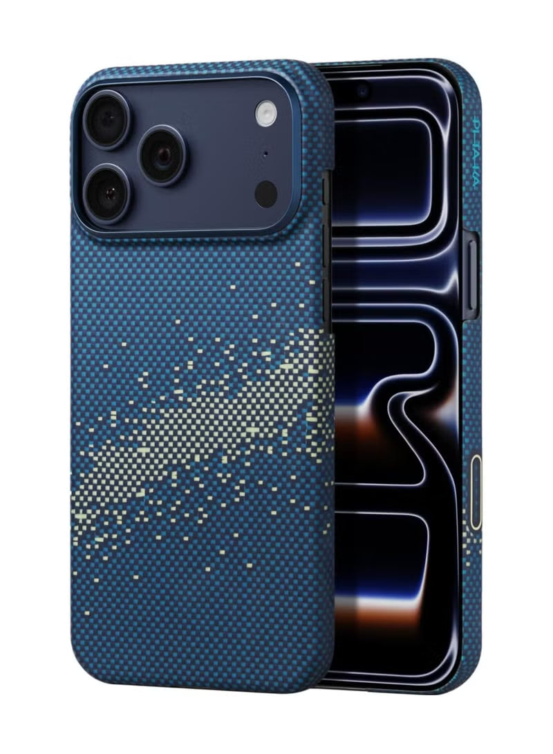 pitaka for iPhone 17 Pro Case 6.3" with Camera Control Button, Compatible with MagSafe, Ultra-Slim Case with Caseless Touch Feeling, 1500D Aramid Fiber Woven, Milky Way Galaxy