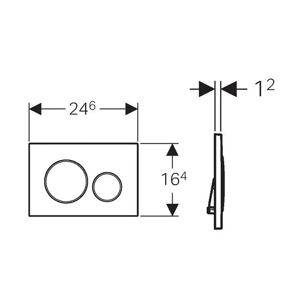 Geberit Sigma20 Dual Flush Actuator Plate Bright Chrome/matt Chrome