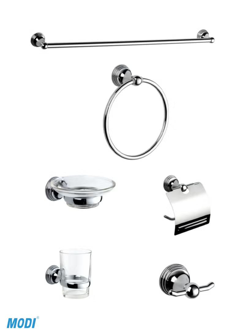 MODI Bathroom 6 Accessories Set MD-HWS701 Wall Mounted Stainless Steel Bathroom Hardware Set