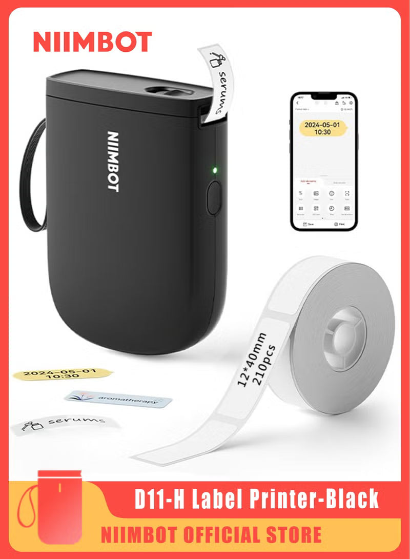 NIIMBOT D11 0.5" Label Maker with Tape – Black
