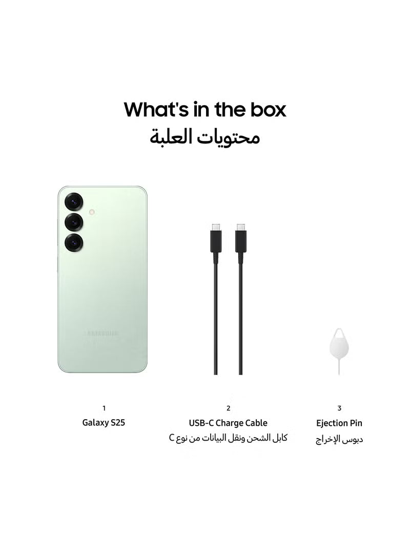 Galaxy S25 AI Dual SIM Mint 12GB RAM 256GB 5G - Middle East Version