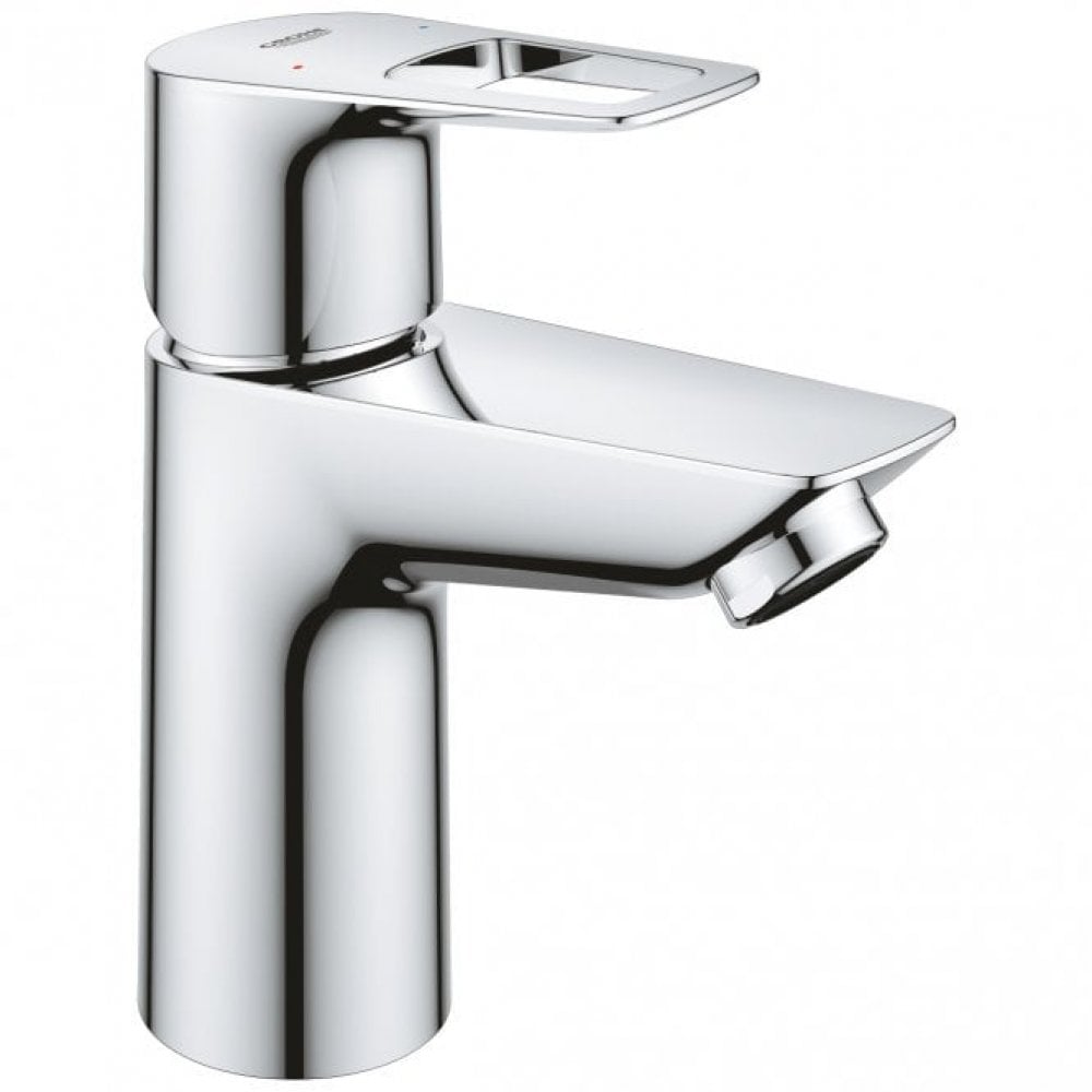 Grohe Bauloop S-Size LowFlow Smooth Body Basin Mixer Tap with Push-Open Waste (Chrome)