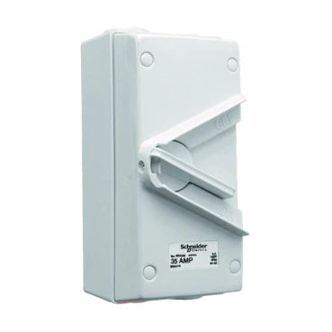 SCHNEIDER WHD35, 35A 440V Surface Mount Double Pole Isolating Switch IP66