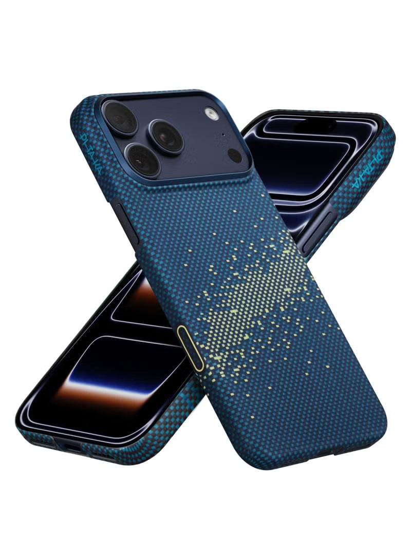 pitaka for iPhone 17 Pro Case 6.3" with Camera Control Button, Compatible with MagSafe, Ultra-Slim Case with Caseless Touch Feeling, 1500D Aramid Fiber Woven, Milky Way Galaxy