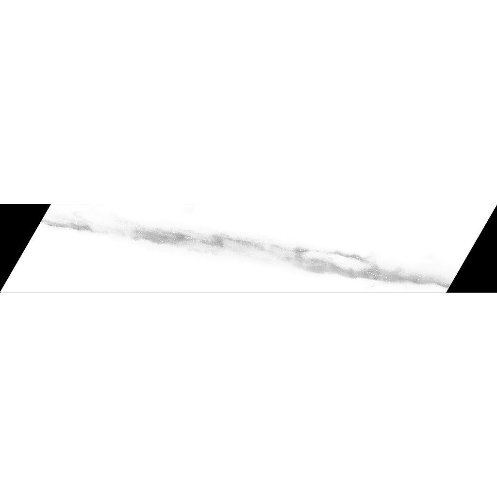 Chevron Carrara White Tile 8×40 (30 pcs / 0.96 m²)