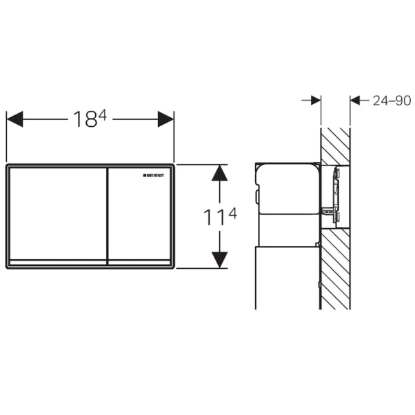 Geberit Omega60 Dual Flush Plate Brushed Chrome