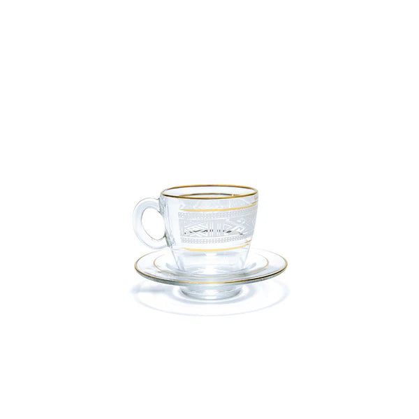 Enes Cam 12 Piece Nescafe & Tea Set Mat Gold