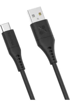 كابل بروميت فائق السرعة من نوع USB-A إلى USB-C مصنوع من السيليكون الناعم (2 متر، أسود)
