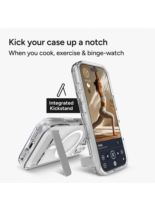 iPhone 17 Pro Case – Crystal Palace Snap MagSafe Compatible Clear Cover with Kickstand, Graphene Strength, 13 ft Drop Protection & Anti-Yellowing – Clear