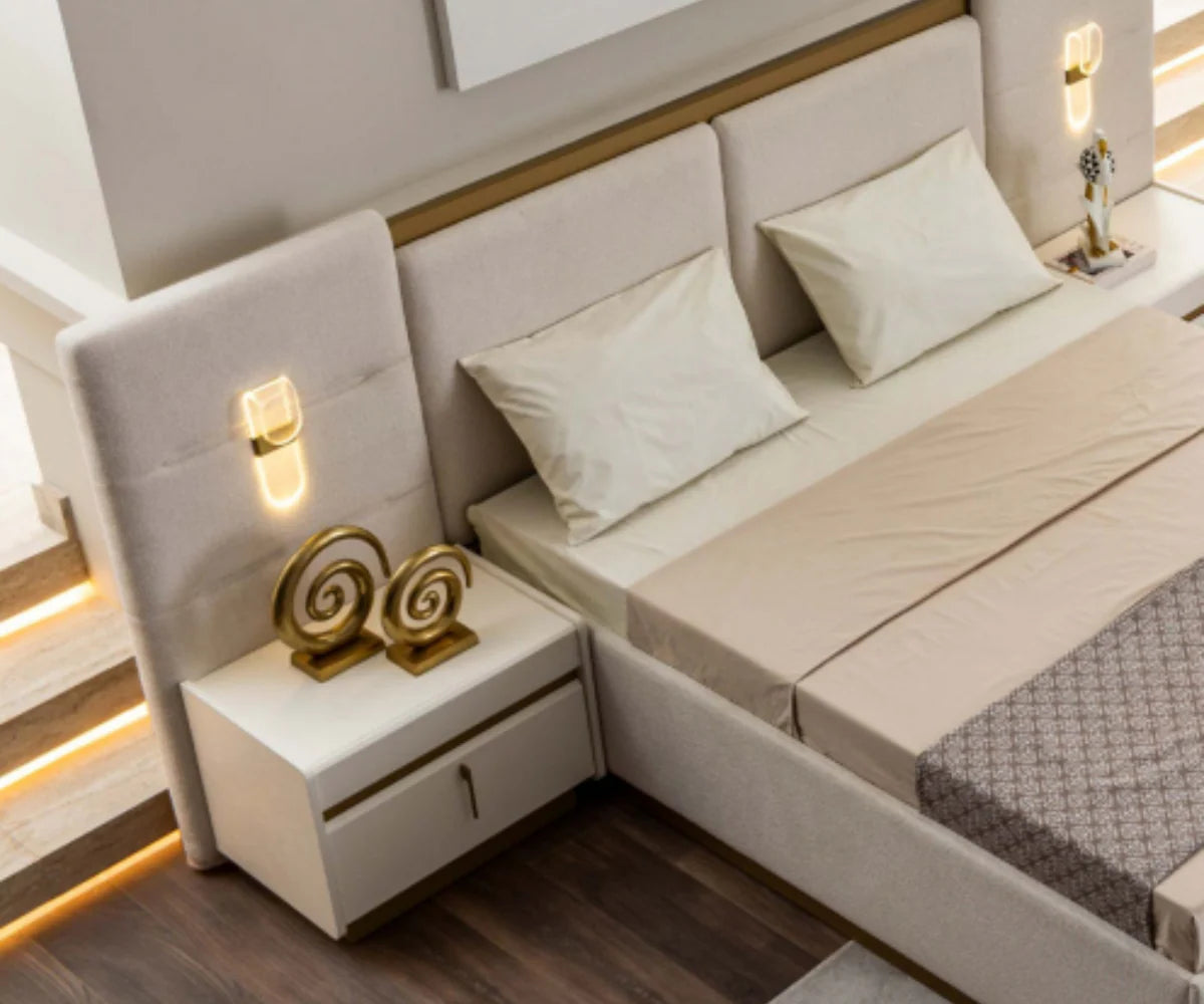 طقم غرفة نوم لورين – 180×200 سم، 6 قطع