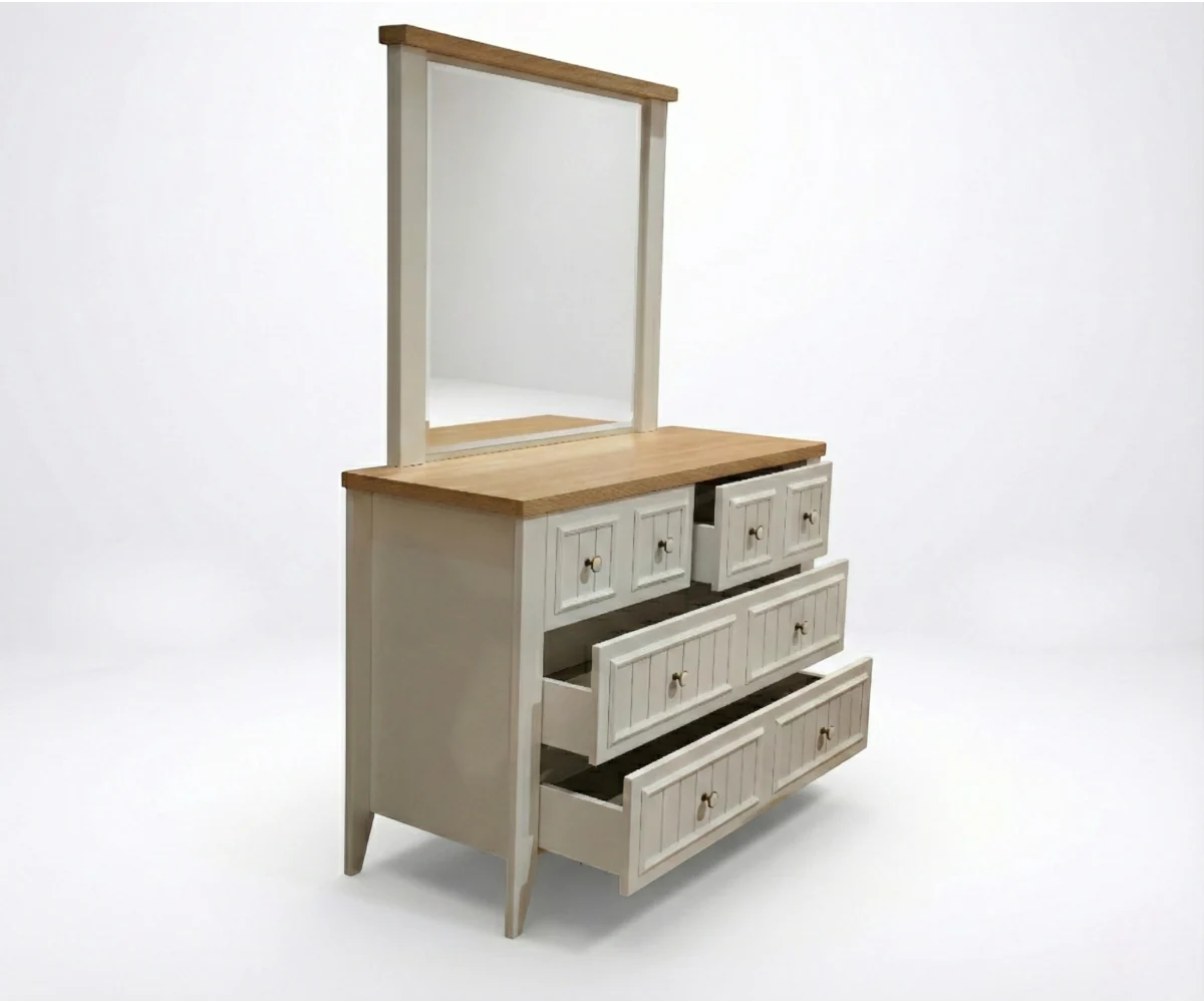 طقم غرفة نوم لورا – 180×200 سم، 5 قطع مع خزانة ملابس بستة أبواب