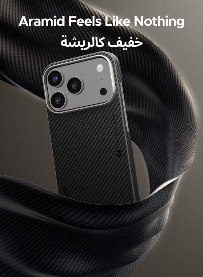 Aramid Fiber for iPhone 17 Pro Case, Compatible with MagSafe, Military Grade Protective Case, Slim And Light iPhone 17 Pro Cover, Case-Less Touch Feeling, 600D Aramid Fiber Woven Case -
