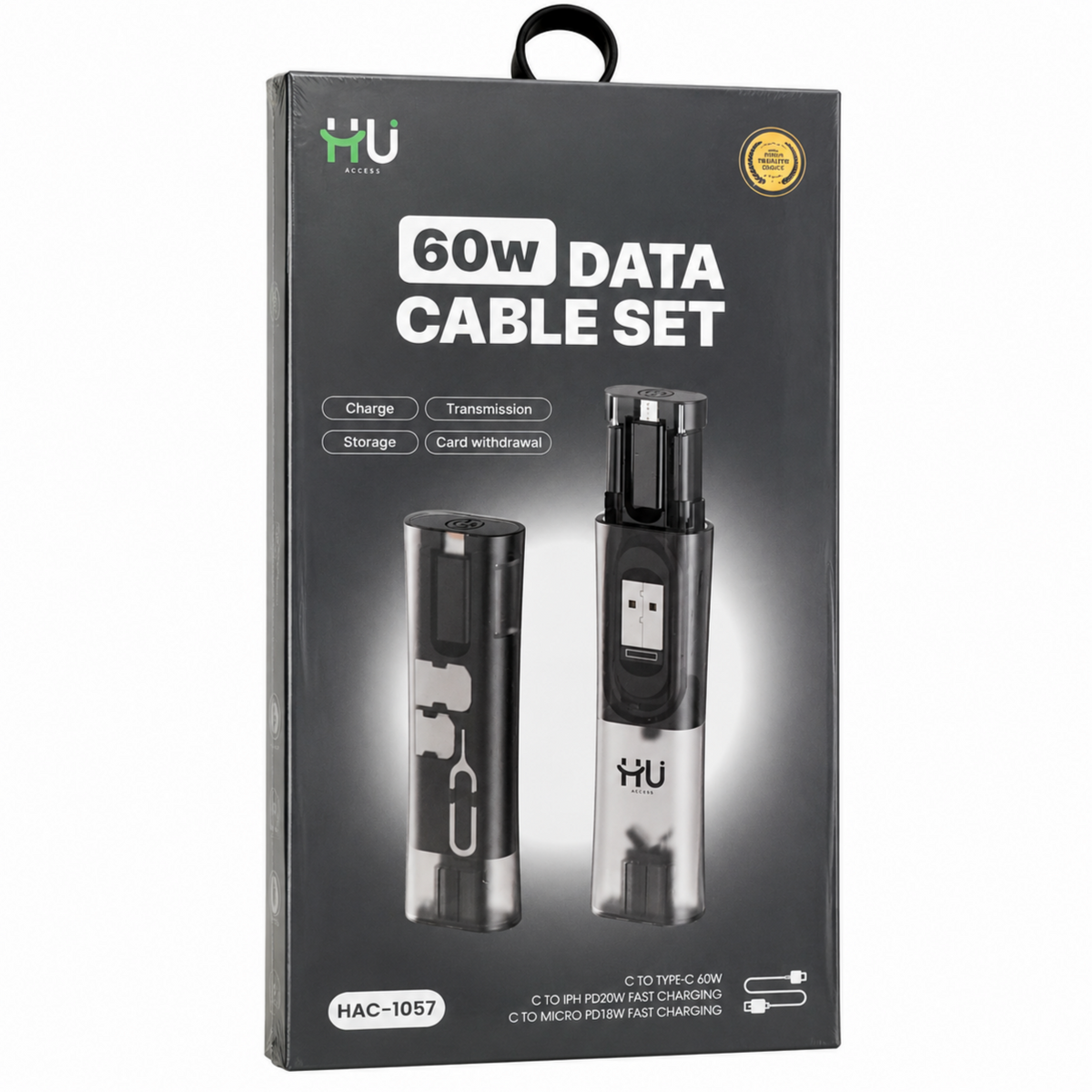 Multi-Functional Data Cable Set HAC-1057 – Multiple Interfaces Compact Charging & Data Cable