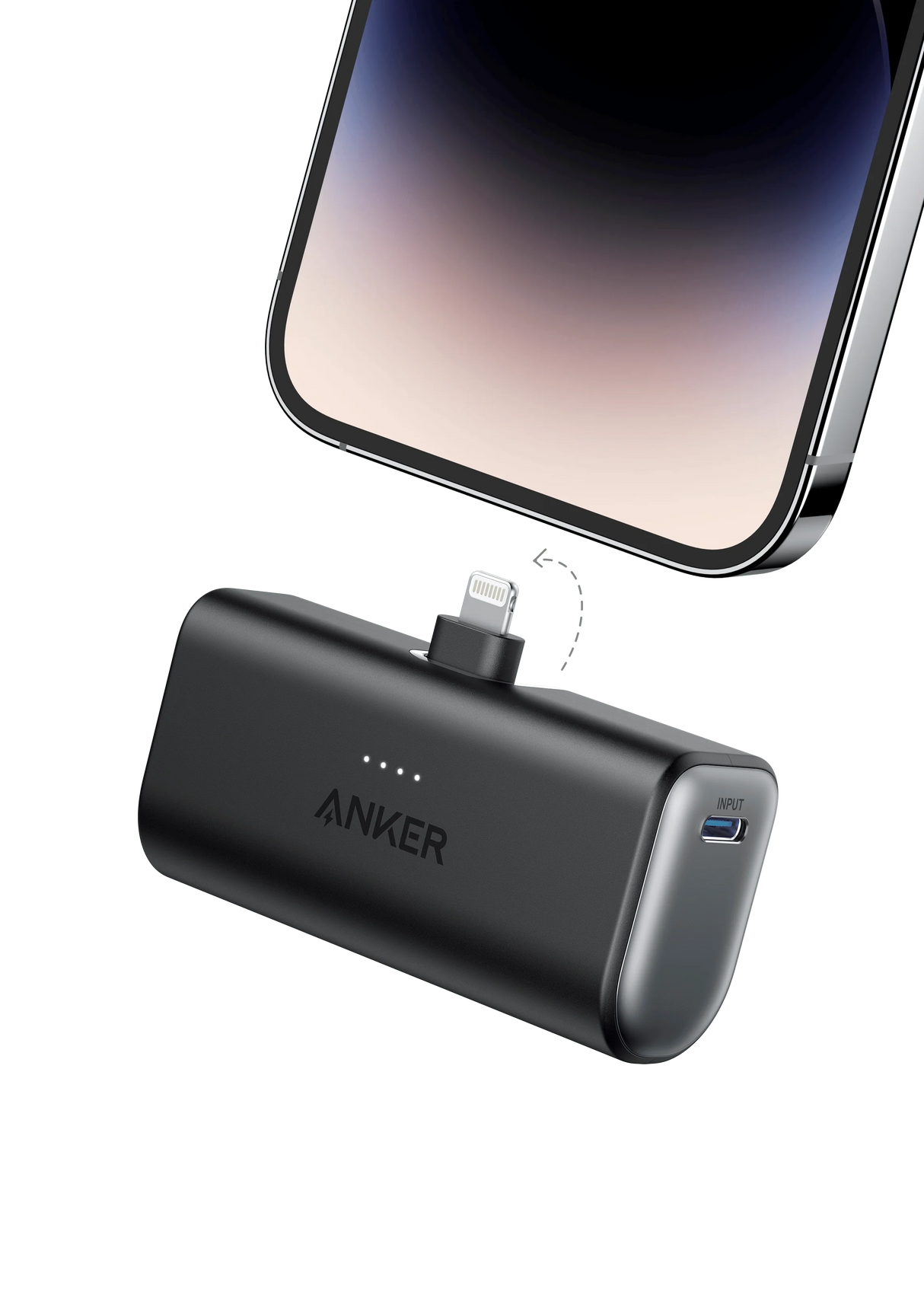 Anker Nano Power Bank 12W,Built In Lightning connector (A1645H11)- BLACK