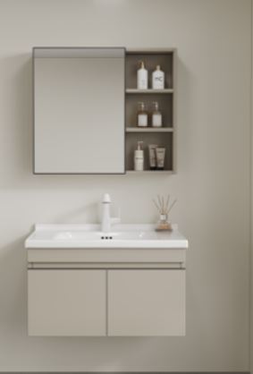 AB-5503 White 600mm Vanity Set with LED Mirror