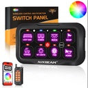 Switch Panel with APP & Remote Control, Toggle/Momentary/Pulsed Mode Supported (One-Sided Outlet)