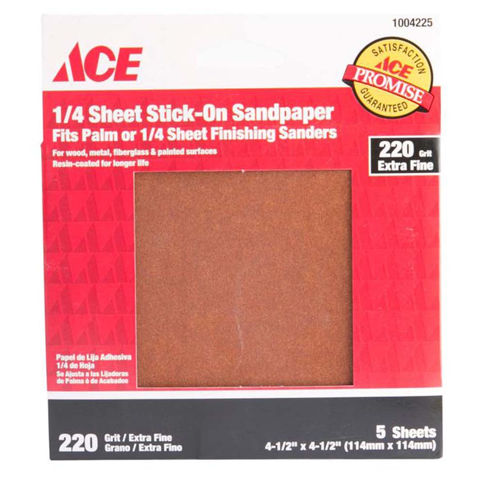 Ace 1/4 Sheet Stick-on Sandpaper