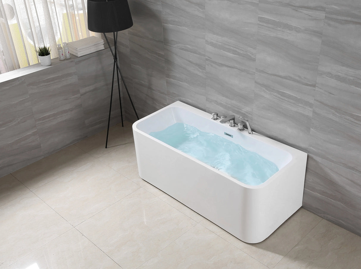 ACRYLIC BATHTUB(With Chrome Mixer)-YGN5102-1500*720*600-Glossy White (With Drainage) (2103914)