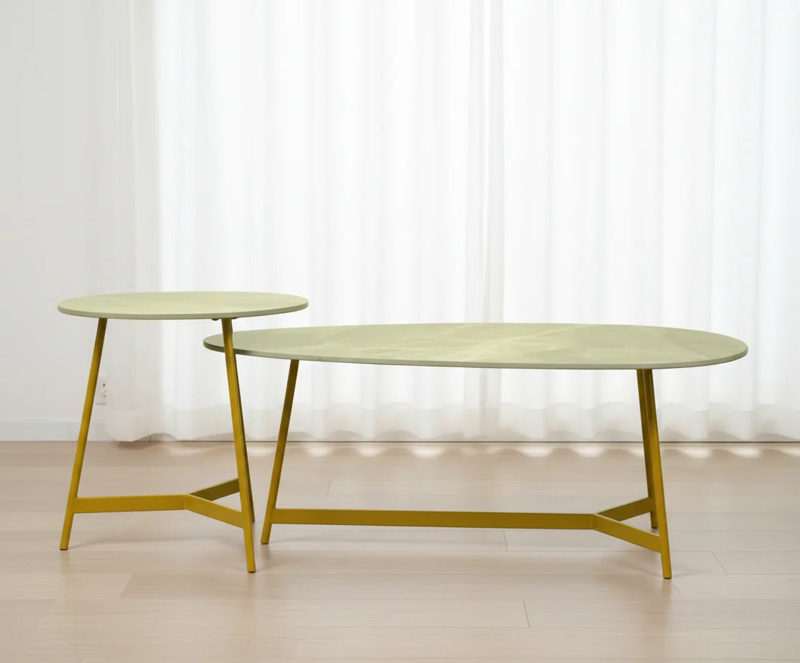 Rectangular Marble-metalic Table