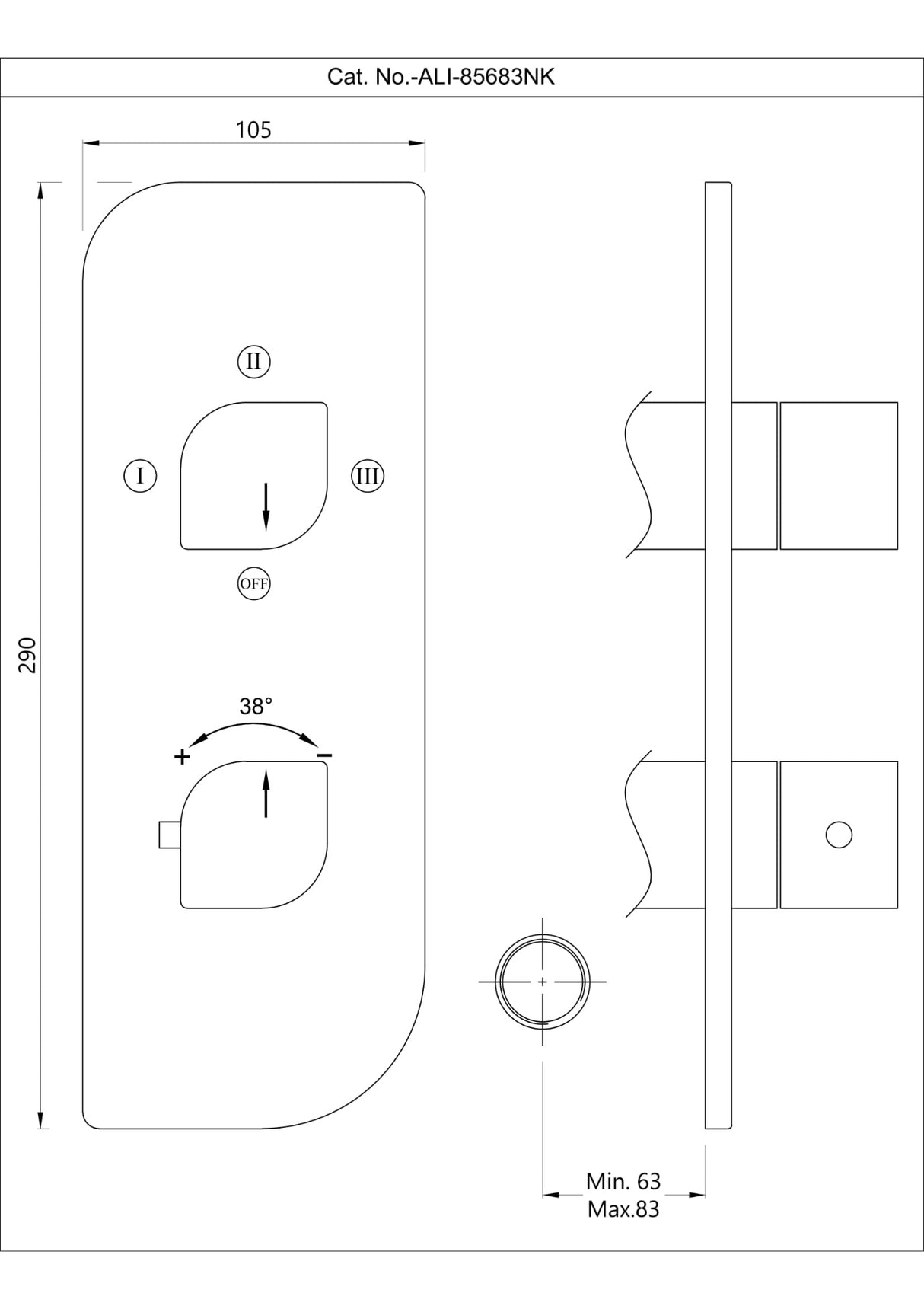 Aquamax Exposed Part Kit of Thermostatic Shower Mixer - Chrome