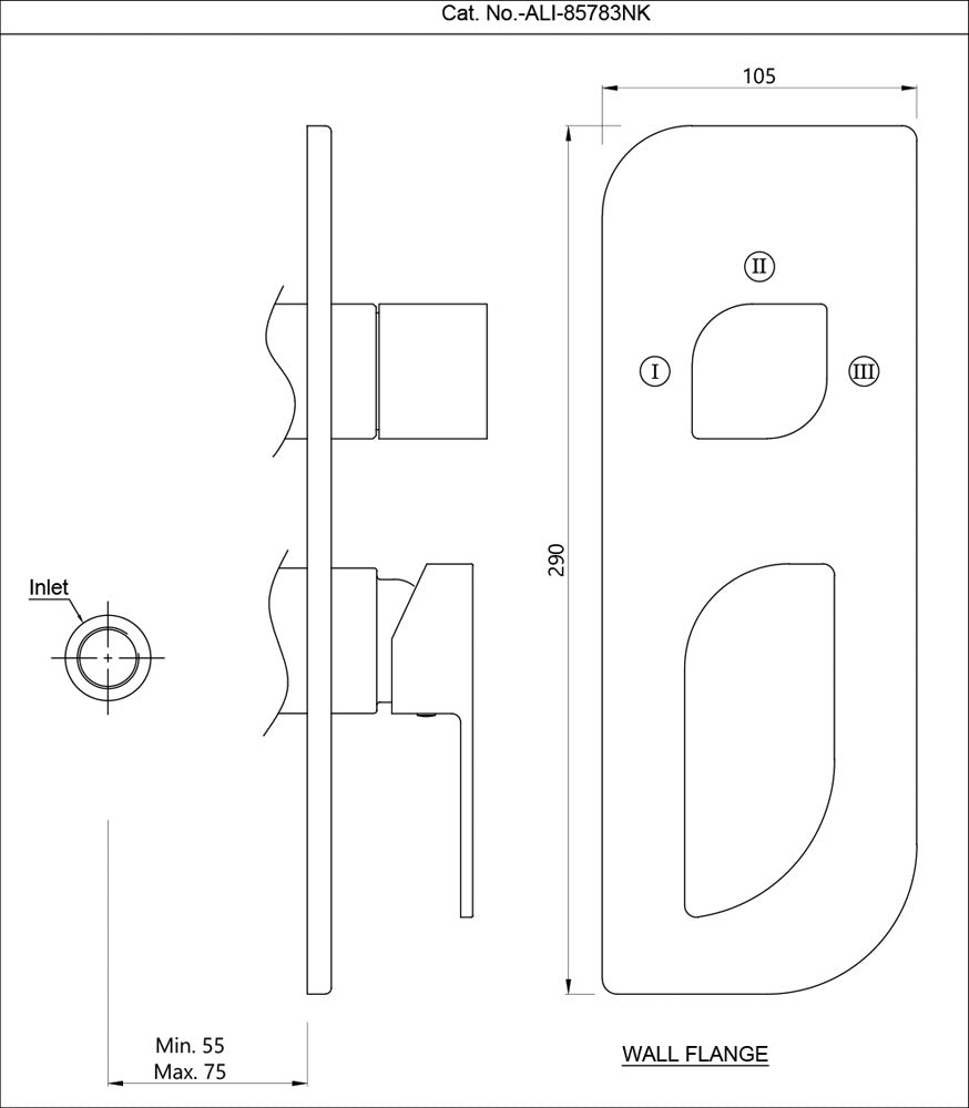 Aquamax Exposed Part Kit of Single Lever Shower Mixer - Chrome