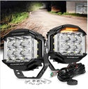 Auxbeam V-Max Series 5 Inch 168W 16440LM Combo Beam Side Shooter LED Round Pod Lights with Amber DRL