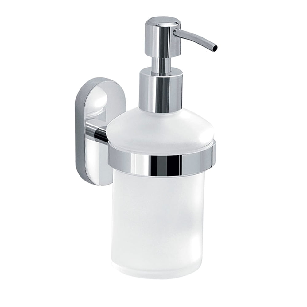 Angera Glass Soap Dispenser With Brass Holder