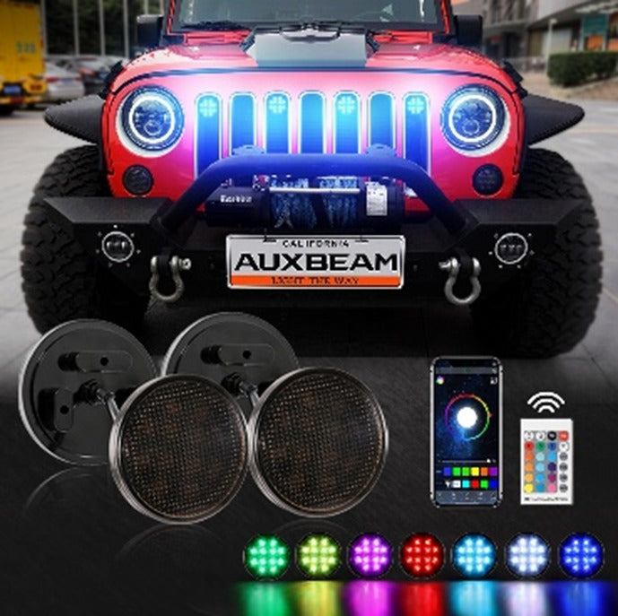 Auxbeam 4PCS RGBW Neon LED Front Grille Lights