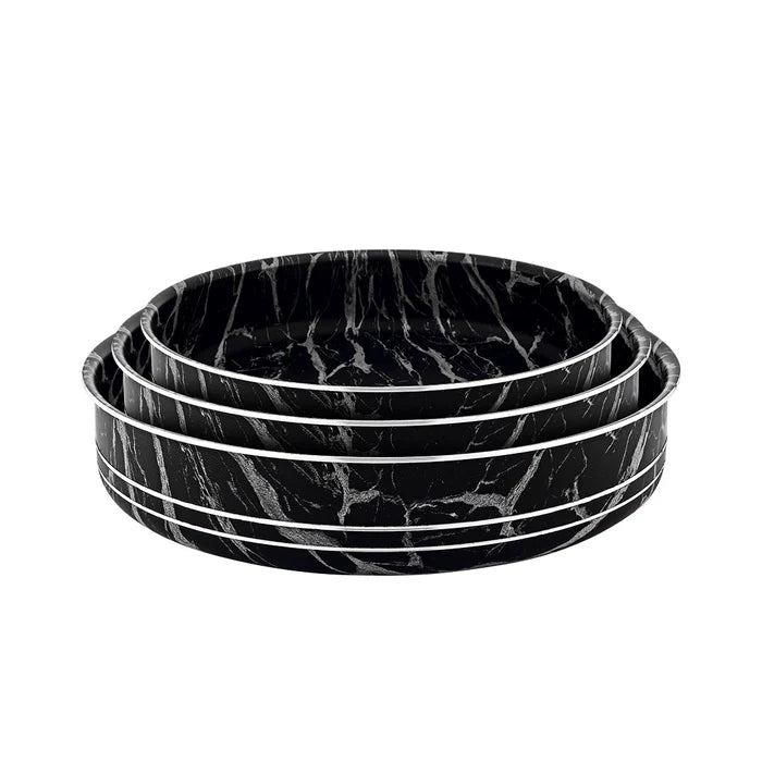 Bonera 3Pc Roller Oven Tray Set 28-30-32Cm Black