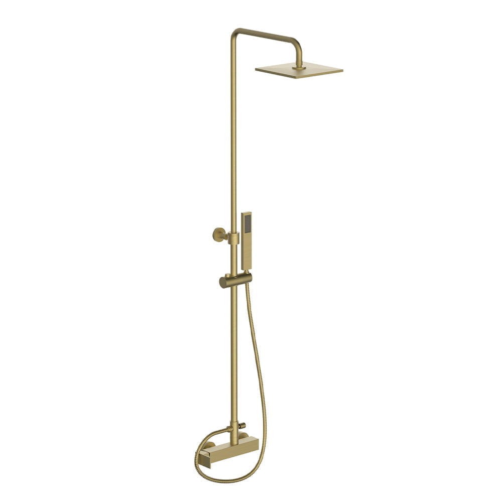Blog Square Shower Column With Mixer 2 Way Diverter (soft Brass)