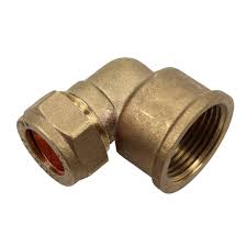BRASS COMPRESSION FEMALE ELBOW 3/4X15