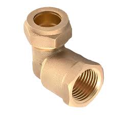 BRASS COMPRESSION FEMALE ELBOW 22MMX1/2