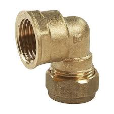 BRASS COMPRESSION FEMALE ELBOW 22MMX3/4