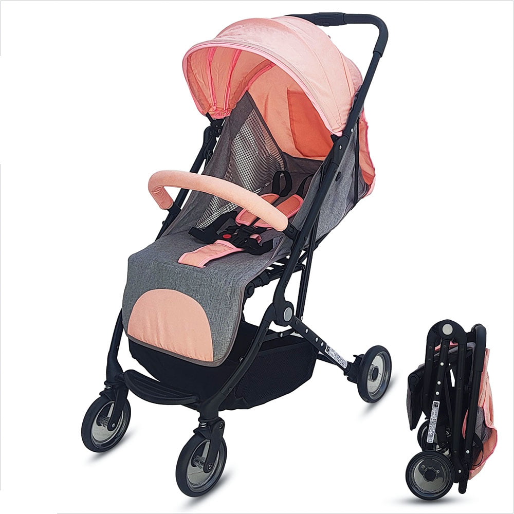 Foldable Travel Baby Stroller With Extended Canopy