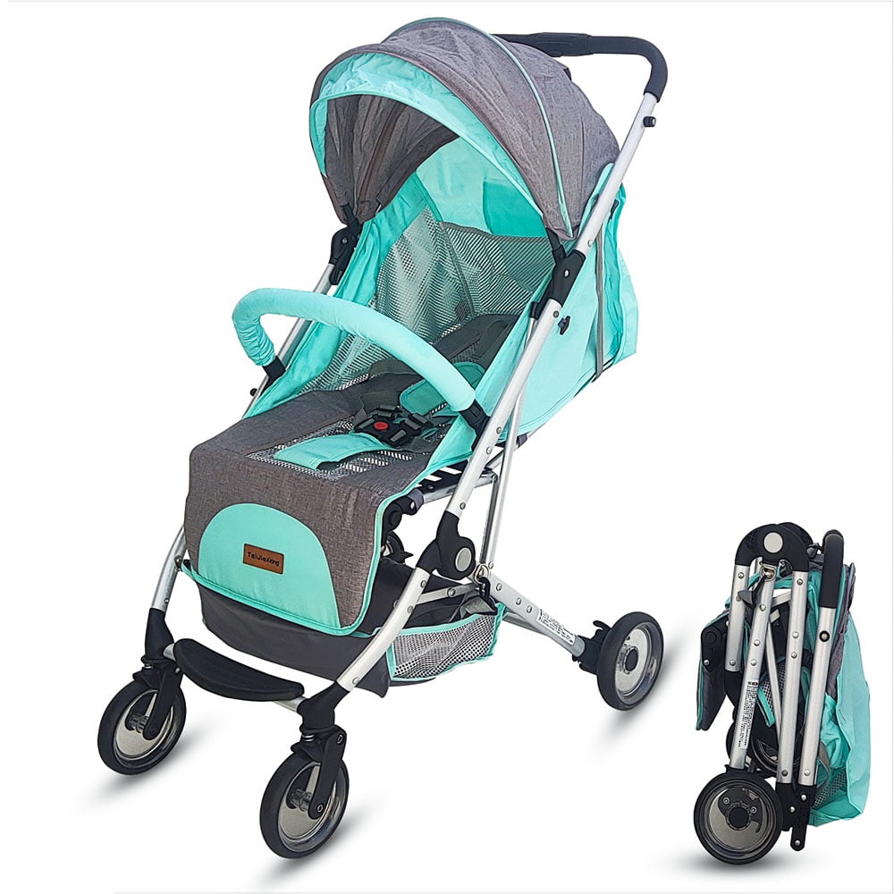 Foldable Travel Baby Stroller With Extended Canopy