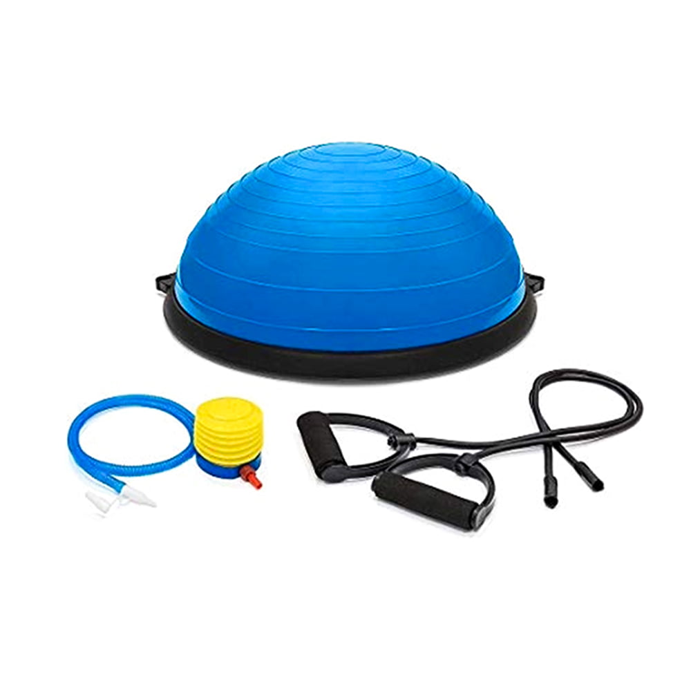 Balance Ball Trainer – Non Slip Half Yoga Exercise Ball With Resistance Bands & Pump