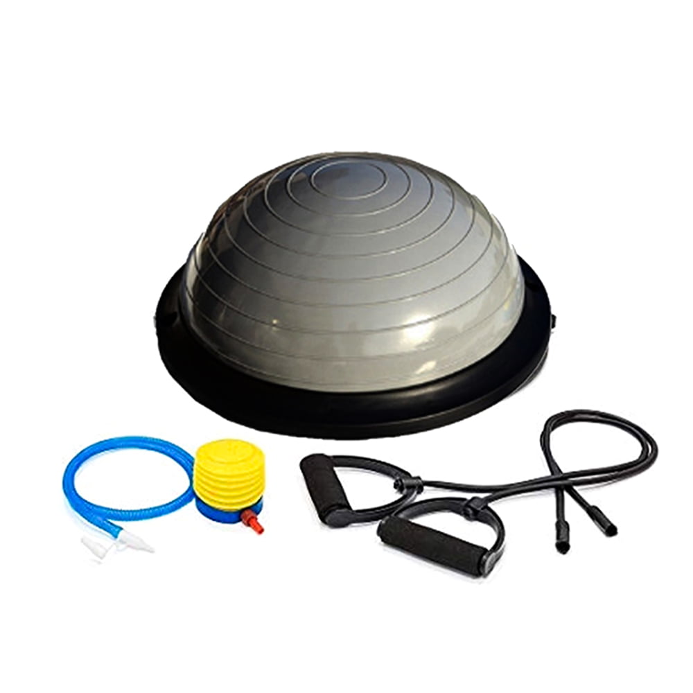 Balance Ball Trainer – Non Slip Half Yoga Exercise Ball With Resistance Bands  Pump