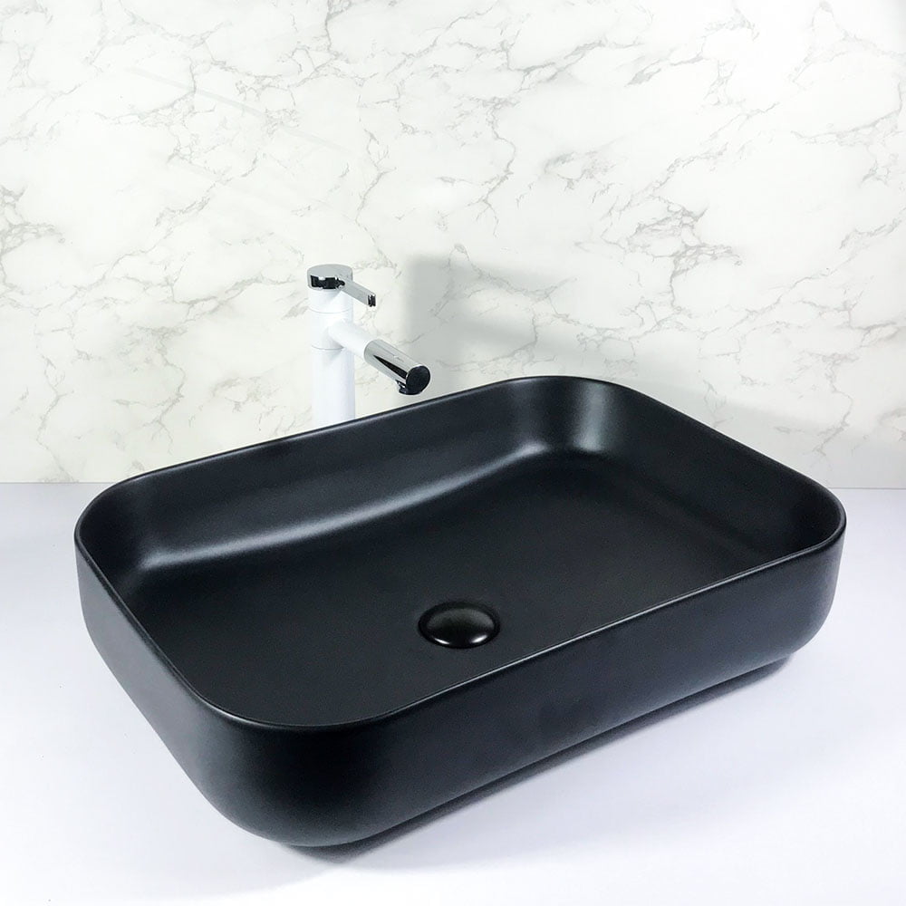 Rectangular Counter Top Wash Basin Matt Black