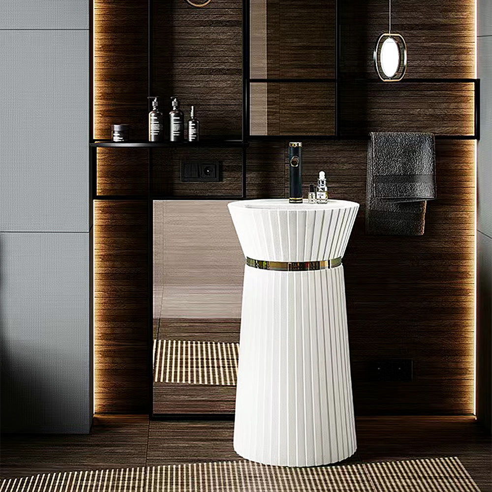 Basin Full Pedestal - Matt White