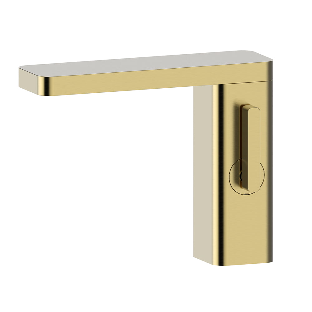 Zinc Handle Brass Basin Mixer Brushed Gold