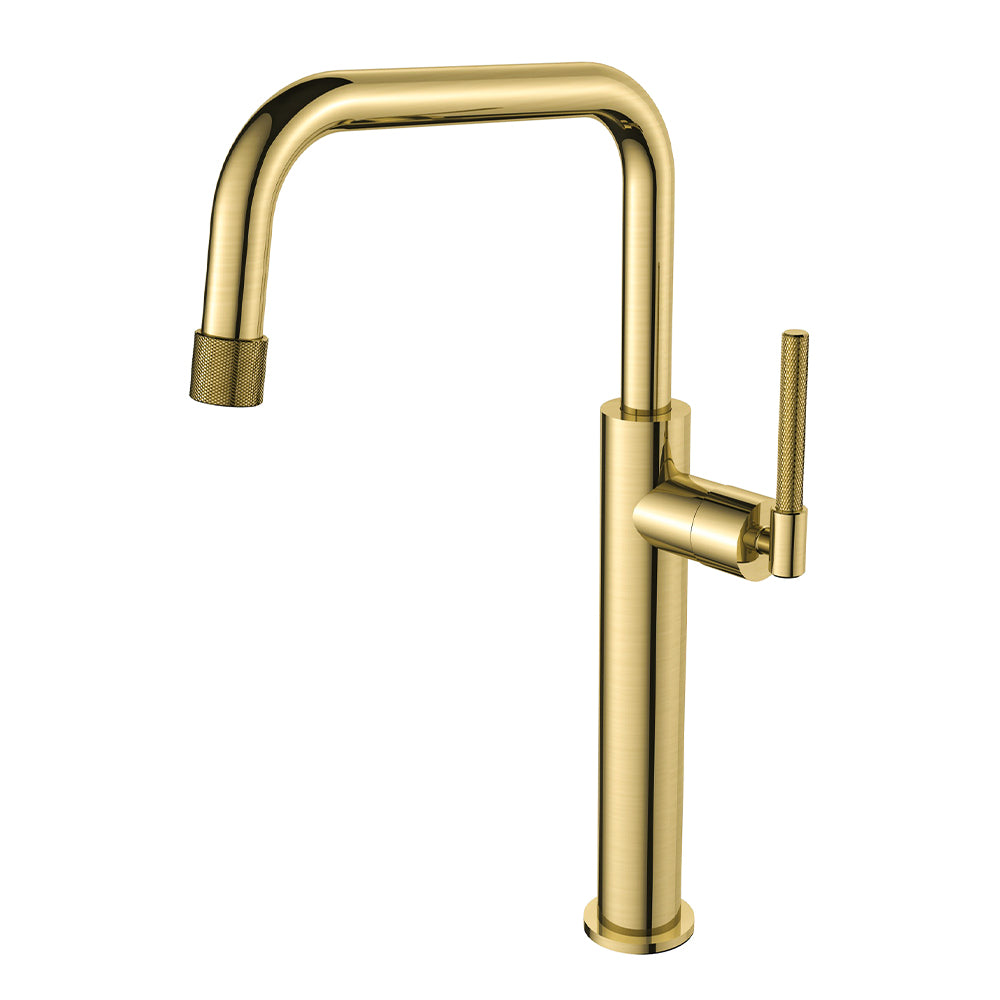 Vessel Basin Mixer Faucet With Handle - Brushed Gold