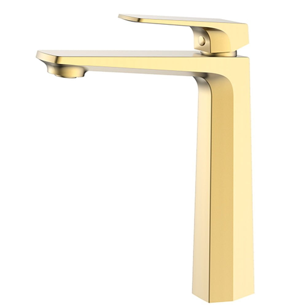 High-leg Basin Mixer Brushed Gold
