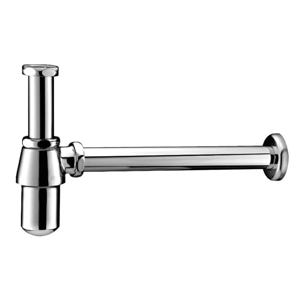 Round Basin Brass Bottle Trap - Chrome