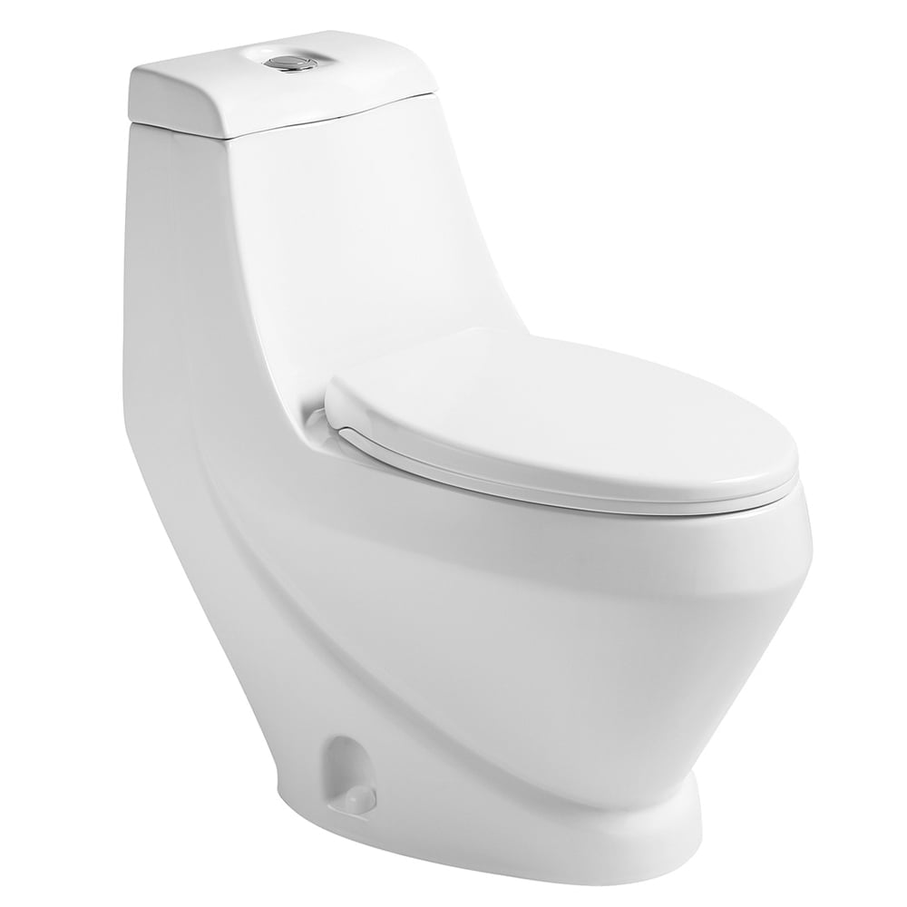 Modern White One-Piece Toilet