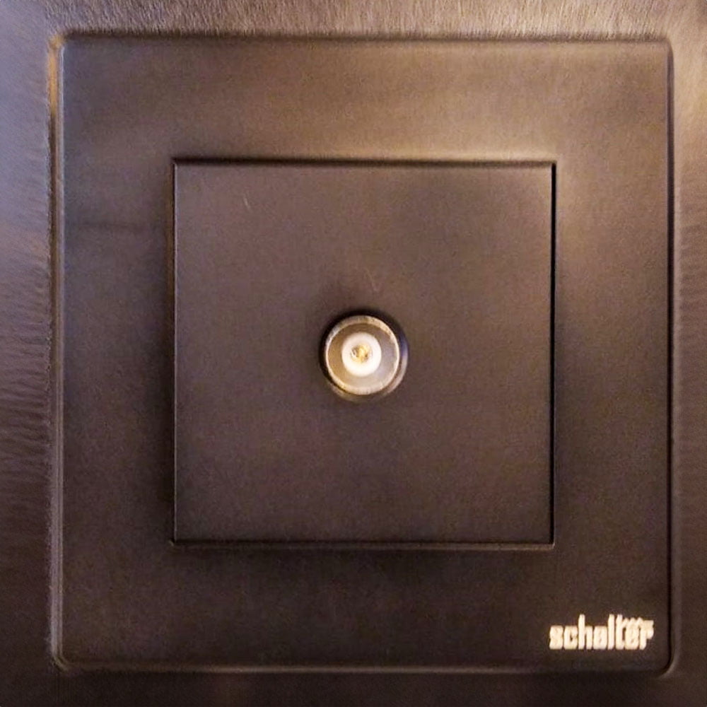 1 Gang Tv Socket Black 250v