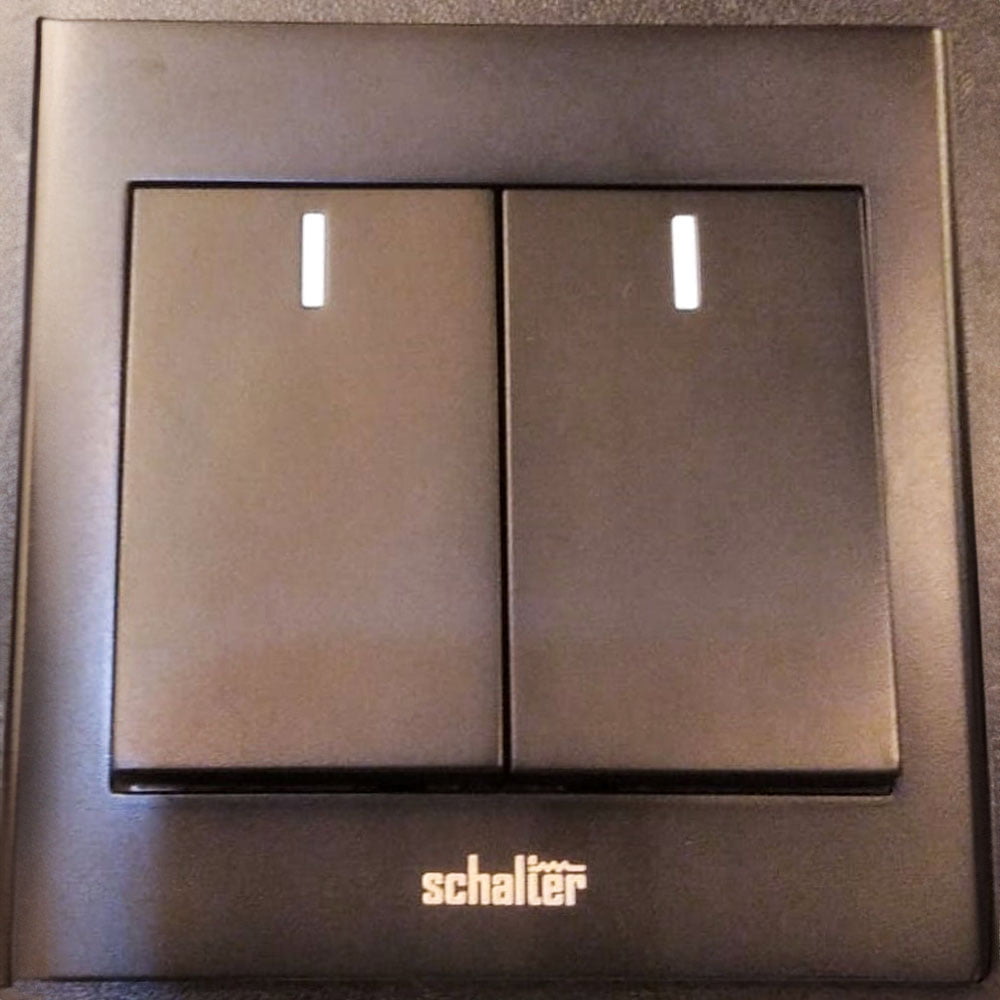 2gang 2way Switch Black 250v