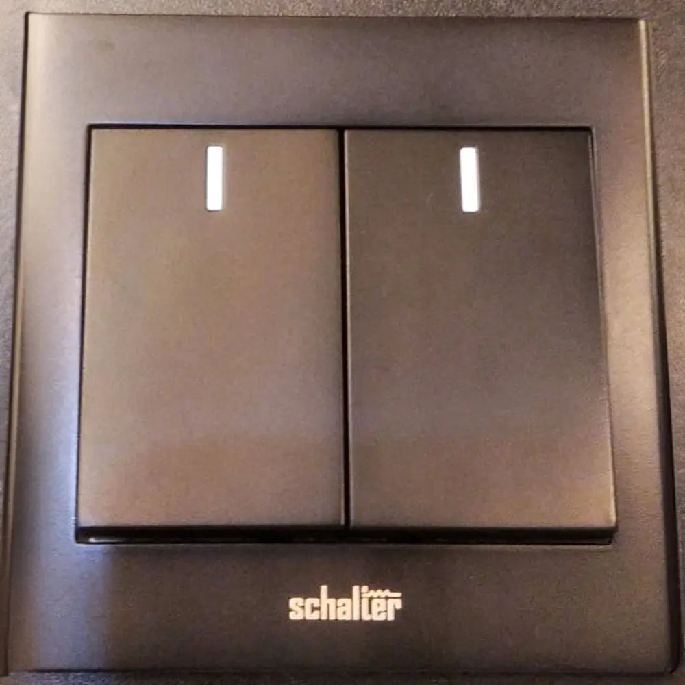 2gang 2way Switch Black 250v BoB Lights