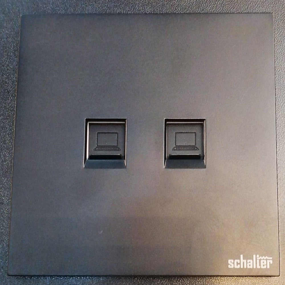Double Data Socket Black