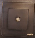 Black B009 250V 1 Gang TV Socket
