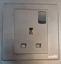 Black B027 250V 1Gang13A Switched Socket